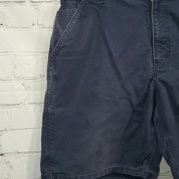Carhartt Men's Cargo Shorts Size 38 Relaxed Fit Navy Blue Flat Front Canvas - Picture 3 of 9